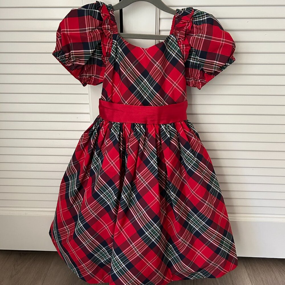 Janie and Jack Red Plaid Special Occasion Dress Girls Sz 7